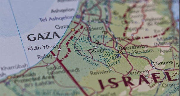 Kart over Israel og Gaza